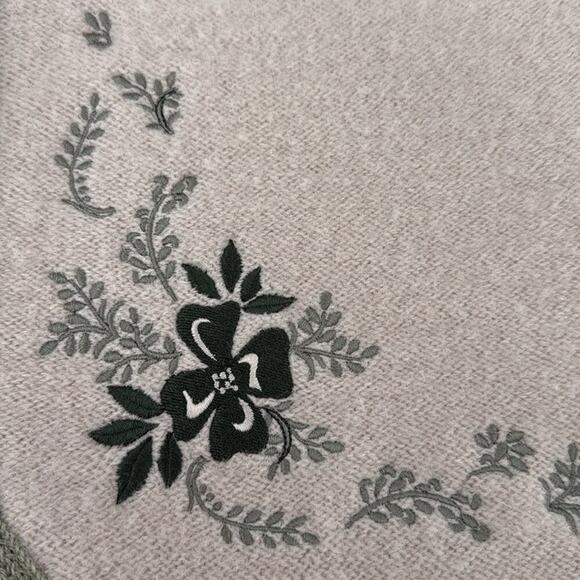 Cabela's Oatmeal/Green Wool Zip Up Sweater Vest Size L - Picture 5 of 6